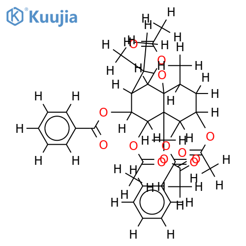 1beta,8beta-dibenzoyloxy-2beta,6alpha,9beta,15-tetraacetoxy-beta-dihydroagarofuran structure