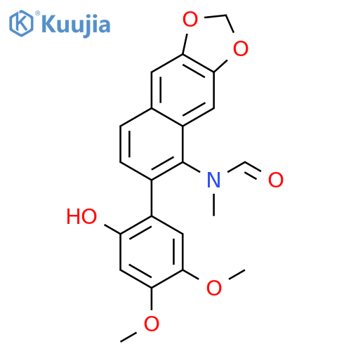 2-(4,5-dimethoxy-2-hydroxyphenyl)-6,7-methylenedioxy-1-(N-methylformamido)naphthalene structure