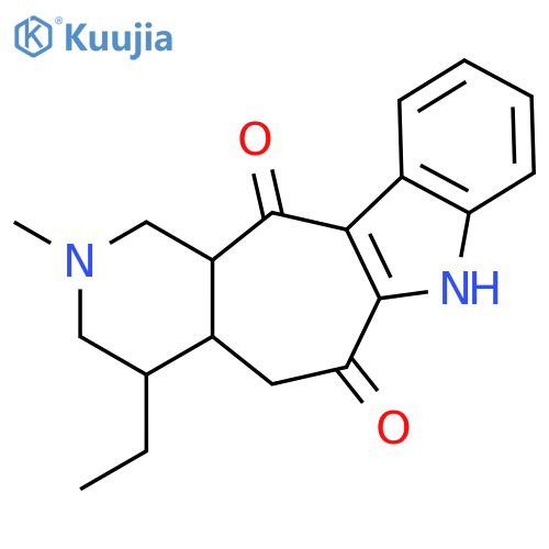 4-ethyl-2-methyl-1,3,4,4a,5,12a-hexahydro-2H,7H-pyrido[3',4':4,5]cyclohepta[1,2-b]indole-6,12-dione structure