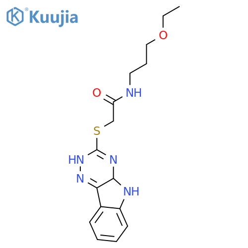 Acetamide, N-(3-ethoxypropyl)-2-(2H-1,2,4-triazino[5,6-b]indol-3-ylthio)- (9CI) structure