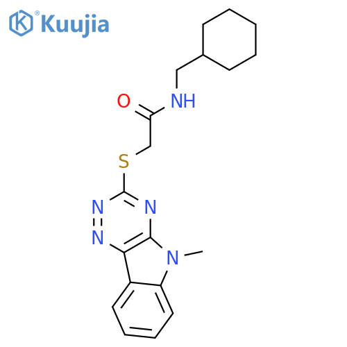 Acetamide, N-(cyclohexylmethyl)-2-[(5-methyl-5H-1,2,4-triazino[5,6-b]indol-3-yl)thio]- (9CI) structure