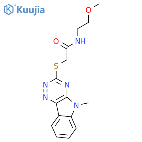 Acetamide, N-(2-methoxyethyl)-2-[(5-methyl-5H-1,2,4-triazino[5,6-b]indol-3-yl)thio]- (9CI) structure