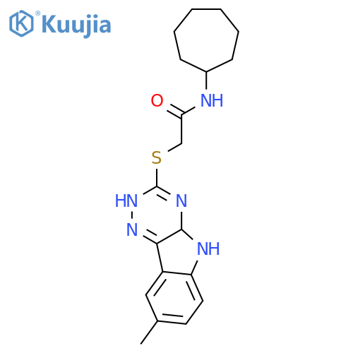 Acetamide, N-cycloheptyl-2-[(8-methyl-2H-1,2,4-triazino[5,6-b]indol-3-yl)thio]- (9CI) structure