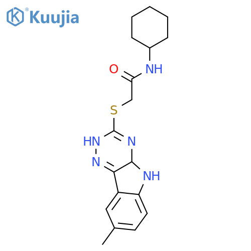 Acetamide, N-cyclohexyl-2-[(8-methyl-2H-1,2,4-triazino[5,6-b]indol-3-yl)thio]- (9CI) structure