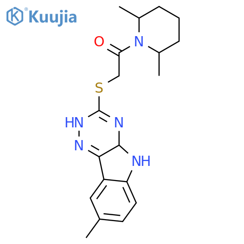 Piperidine, 2,6-dimethyl-1-[[(8-methyl-2H-1,2,4-triazino[5,6-b]indol-3-yl)thio]acetyl]- (9CI) structure