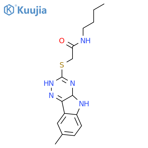 Acetamide, N-butyl-2-[(8-methyl-2H-1,2,4-triazino[5,6-b]indol-3-yl)thio]- (9CI) structure