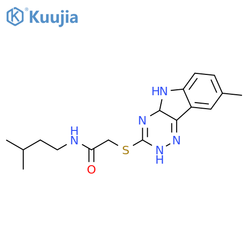 Acetamide, N-(3-methylbutyl)-2-[(8-methyl-2H-1,2,4-triazino[5,6-b]indol-3-yl)thio]- (9CI) structure