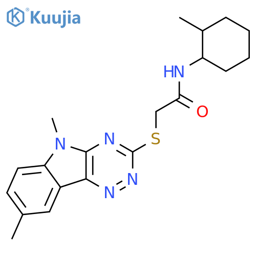 Acetamide, 2-[(5,8-dimethyl-5H-1,2,4-triazino[5,6-b]indol-3-yl)thio]-N-(2-methylcyclohexyl)- (9CI) structure