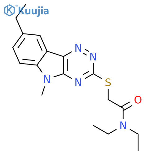 Acetamide, N,N-diethyl-2-[(8-ethyl-5-methyl-5H-1,2,4-triazino[5,6-b]indol-3-yl)thio]- (9CI) structure