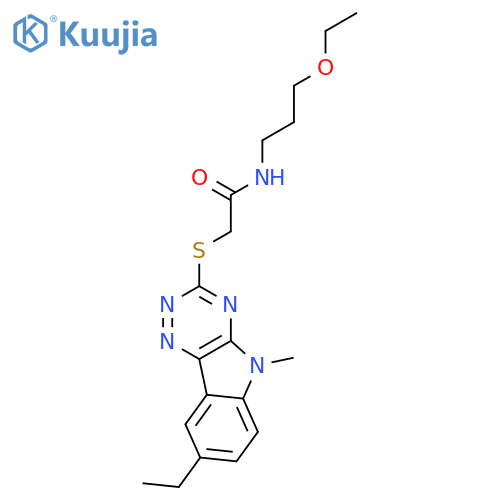 Acetamide, N-(3-ethoxypropyl)-2-[(8-ethyl-5-methyl-5H-1,2,4-triazino[5,6-b]indol-3-yl)thio]- (9CI) structure