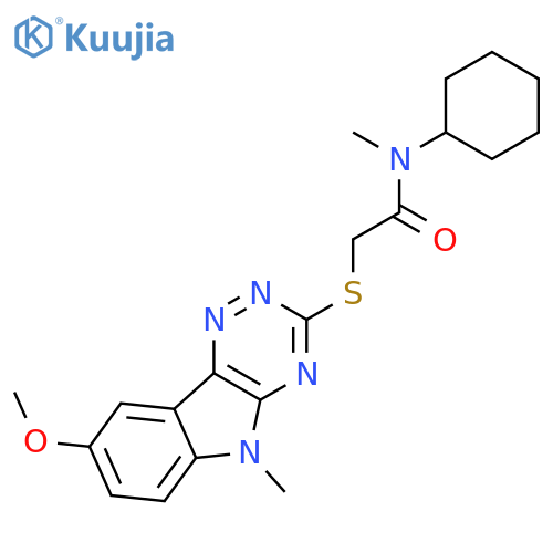 Acetamide, N-cyclohexyl-2-[(8-methoxy-5-methyl-5H-1,2,4-triazino[5,6-b]indol-3-yl)thio]-N-methyl- (9CI) structure