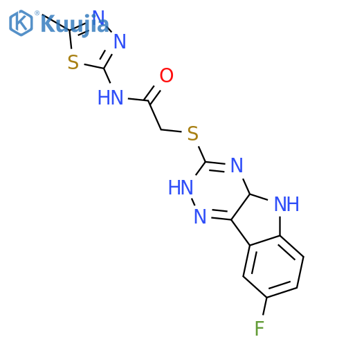 Acetamide, 2-[(8-fluoro-2H-1,2,4-triazino[5,6-b]indol-3-yl)thio]-N-(5-methyl-1,3,4-thiadiazol-2-yl)- (9CI) structure
