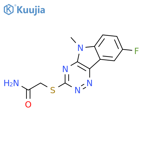 Acetamide, 2-[(8-fluoro-5-methyl-5H-1,2,4-triazino[5,6-b]indol-3-yl)thio]- (9CI) structure