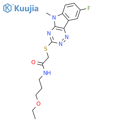 Acetamide, N-(3-ethoxypropyl)-2-[(8-fluoro-5-methyl-5H-1,2,4-triazino[5,6-b]indol-3-yl)thio]- (9CI) structure