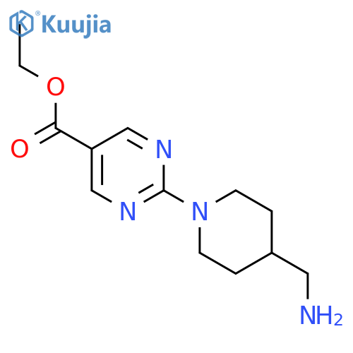 Ethyl 2-(4-(aminomethyl)piperidin-1-yl)pyrimidine-5-carboxylate structure