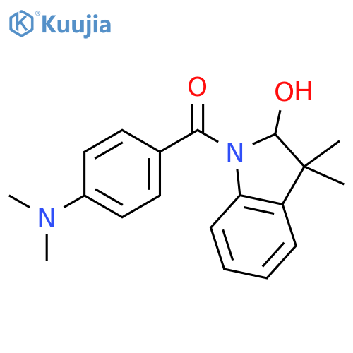 1H-Indol-2-ol, 1-[4-(dimethylamino)benzoyl]-2,3-dihydro-3,3-dimethyl- structure