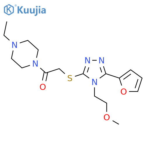 1-(4-ethyl-1-piperazinyl)-2-{[5-(2-furyl)-4-(2-methoxyethyl)-4h-1 ,2,4-triazol-3-yl]sulfanyl}ethanone structure