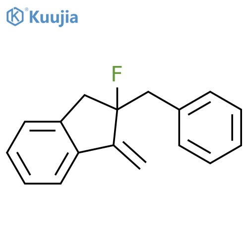 1H-Indene, 2-fluoro-2,3-dihydro-1-methylene-2-(phenylmethyl)-, (2R)- structure