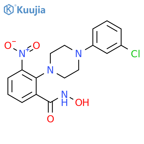 Benzamide, 2-[4-(3-chlorophenyl)-1-piperazinyl]-N-hydroxy-3-nitro- structure
