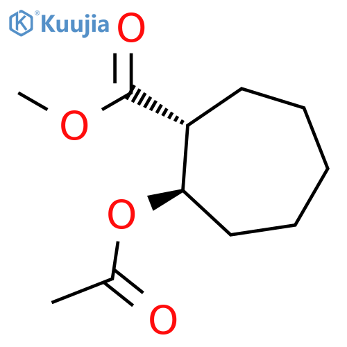 CYCLOHEPTANECARBOXYLIC ACID, 2-(ACETYLOXY)-, METHYL ESTER, (1R,2R)- structure