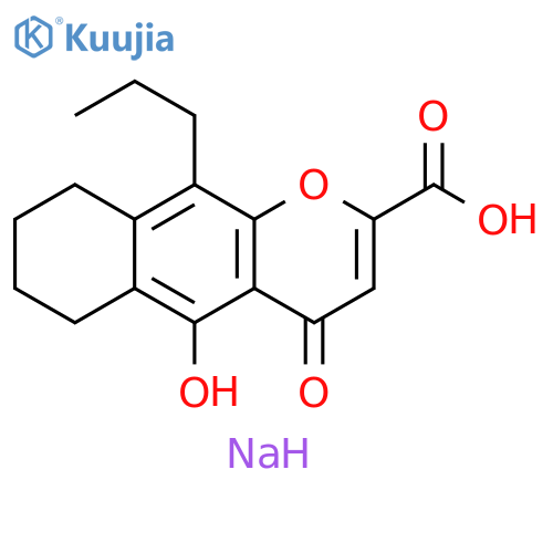 4H-Naphtho[2,3-b]pyran-2-carboxylicacid, 6,7,8,9-tetrahydro-5-hydroxy-4-oxo-10-propyl-, sodium salt (1:1) structure