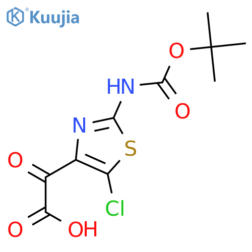 5-chloro-2-[[(1,1-dimethylethoxy)carbonyl]amino]-alpha-oxo-4-Thiazoleacetic acid structure
