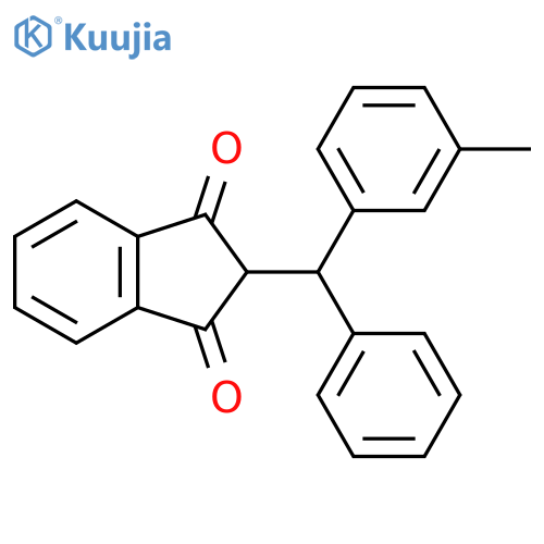 1H-Indene-1,3(2H)-dione, 2-[(3-methylphenyl)phenylmethyl]- structure