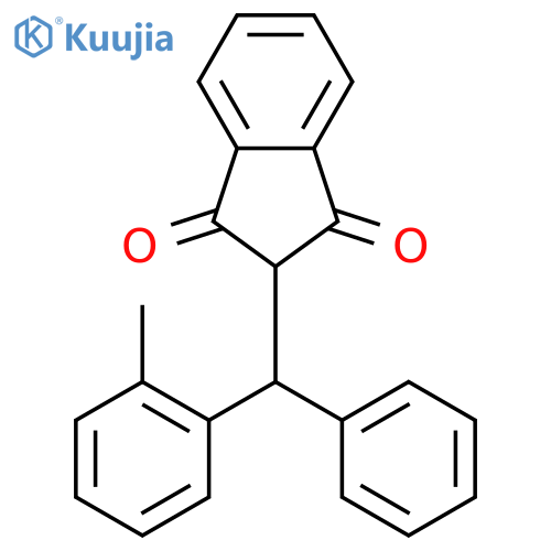 1H-Indene-1,3(2H)-dione, 2-[(2-methylphenyl)phenylmethyl]- structure