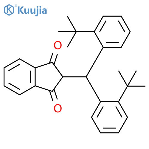 1H-Indene-1,3(2H)-dione, 2-[bis[2-(1,1-dimethylethyl)phenyl]methyl]- structure
