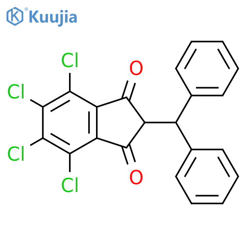 1H-Indene-1,3(2H)-dione, 4,5,6,7-tetrachloro-2-(diphenylmethyl)- structure