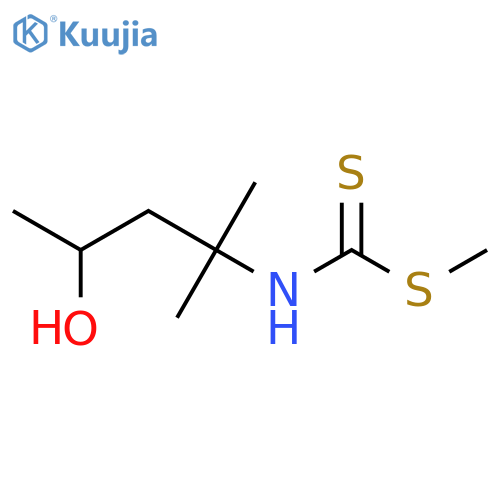 Carbamodithioic acid, (3-hydroxy-1,1-dimethylbutyl)-, methyl ester structure