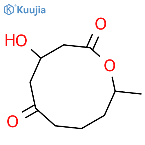 4-hydroxy-10-methyl-oxecane-2,6-dione structure