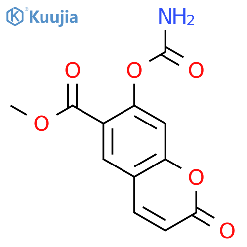 methyl 7-carbamoyloxy-2-oxo-chromene-6-carboxylate structure
