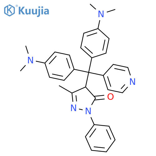 3H-Pyrazol-3-one,4-[bis[4-(dimethylamino)phenyl]-4-pyridinylmethyl]-2,4-dihydro-5-methyl-2-phenyl- structure