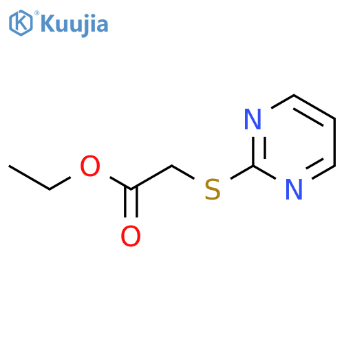 ethyl 2-(pyrimidin-2-ylsulfanyl)acetate structure