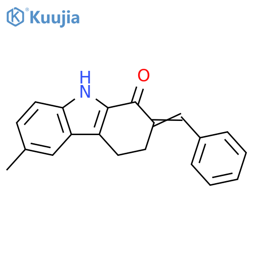 1H-Carbazol-1-one, 2,3,4,9-tetrahydro-6-methyl-2-(phenylmethylene)- structure