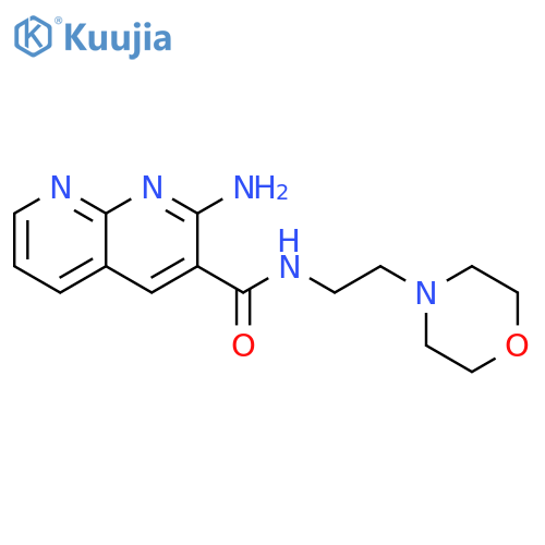 1,8-Naphthyridine-3-carboxamide, 2-amino-N-[2-(4-morpholinyl)ethyl]- structure