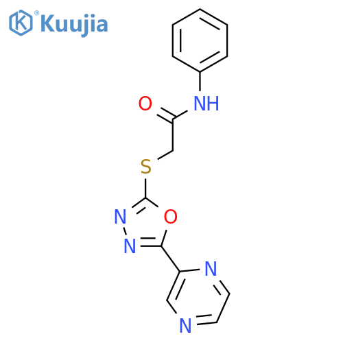 Acetamide, N-phenyl-2-[(5-pyrazinyl-1,3,4-oxadiazol-2-yl)thio]- (9CI) structure