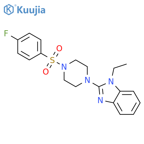 Piperazine, 1-(1-ethyl-1H-benzimidazol-2-yl)-4-[(4-fluorophenyl)sulfonyl]- (9CI) structure