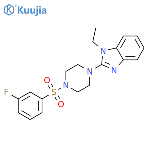 Piperazine, 1-(1-ethyl-1H-benzimidazol-2-yl)-4-[(3-fluorophenyl)sulfonyl]- (9CI) structure