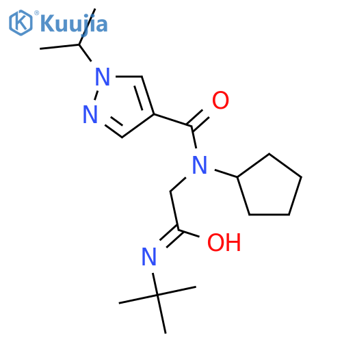N-cyclopentyl-1-isopropyl-n-{2-[(2-methyl-2-propanyl)amino]-2-oxo Ethyl}-1h-pyrazole-4-carboxamide structure