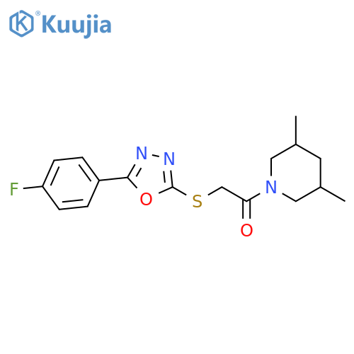 1-(3,5-dimethylpiperidin-1-yl)-2-{[5-(4-fluorophenyl)-1,3,4-oxadiazol-2-yl]sulfanyl}ethan-1-one structure