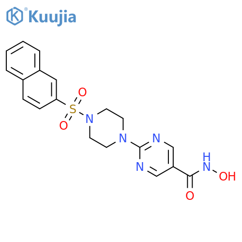 N-Hydroxy-2-(4-(naphthalen-2-ylsulfonyl)-piperazin-1-yl)pyrimidine-5-carboxamide structure