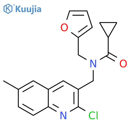 N-[(2-chloro-6-methyl-3-quinolinyl)methyl]-n-(2-furylmethyl)cyclo Propanecarboxamide structure
