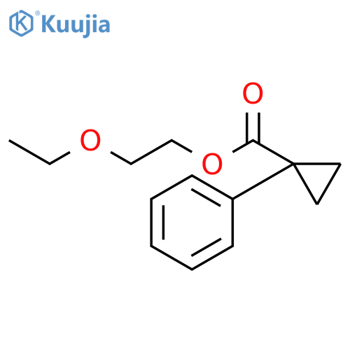 Cyclopropanecarboxylic acid, 1-phenyl-, 2-ethoxyethyl ester structure