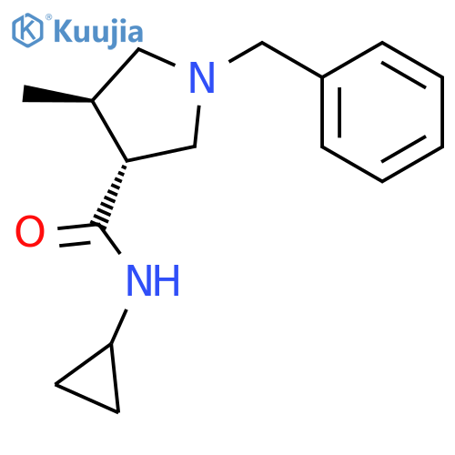 3-Pyrrolidinecarboxamide,N-cyclopropyl-4-methyl-1-(phenylmethyl)-,(3R,4R)- structure