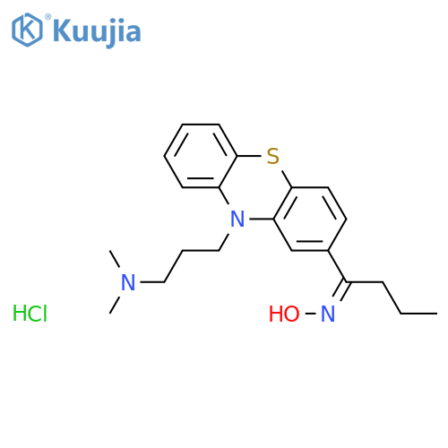 3-{2-[(1E)-N-hydroxybutanimidoyl]-10H-phenothiazin-10-yl}-N,N-dimethylpropan-1-amine hydrochloride (1:1) structure