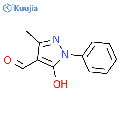 5-Hydroxy-3-methyl-1-phenyl-1H-pyrazole-4-carbaldehyde structure