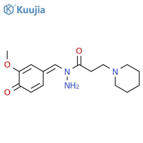 N-[(Z)-(3-methoxy-4-oxo-1-cyclohexa-2,5-dienylidene)methyl]-3-(1-piperidyl)propanehydrazide structure