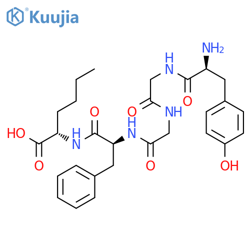 L-NORLEUCINE, N-[N-[N-(N-L-TYROSYLGLYCYL)GLYCYL]-L-PHENYLALANYL]- structure